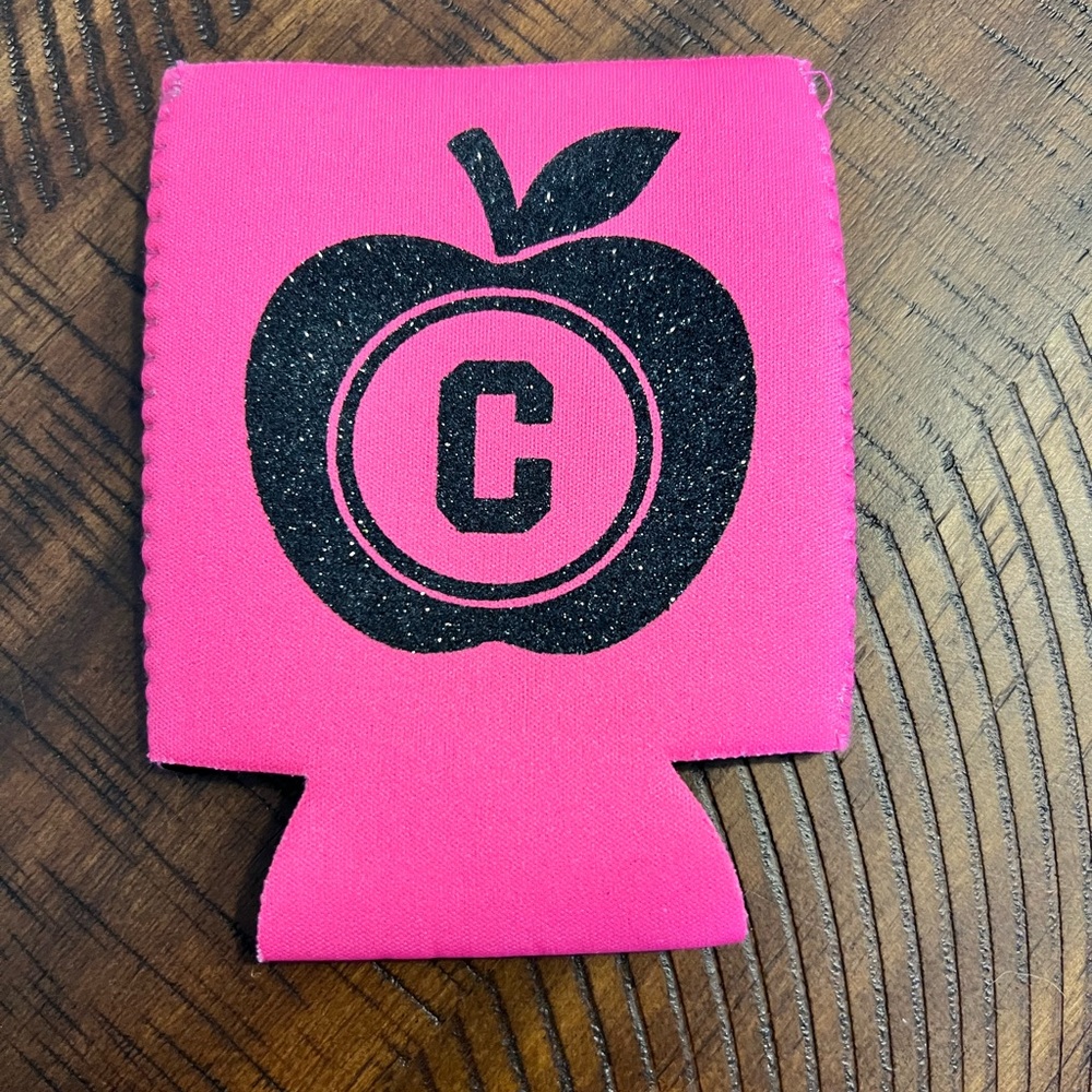 NWOT  Pink Apple Koozie with ‘C’ initial.